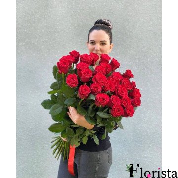 Меппен, Німеччина - Букет із 25 червоних троянд 70 см.