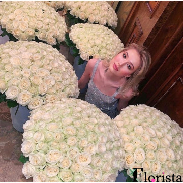 1001 біла троянда - Вищий клас (70см)