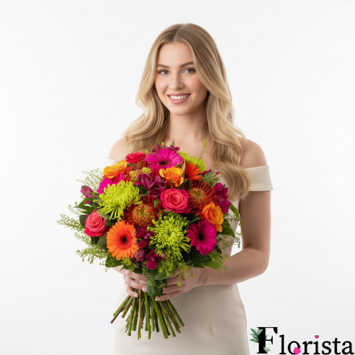 Assembled bouquet of flowers Flower garden Deluxe