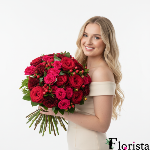 Fertig zusammengestellter Blumenstrauß Luxuriöse Romantik