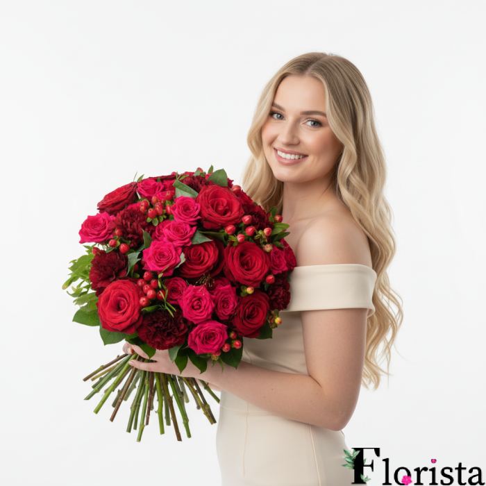 Fertig zusammengestellter Blumenstrauß Luxuriöse Romantik