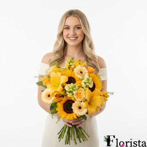 Pre-assembled bouquet of flowers Luxurious bouquet of sunflowers