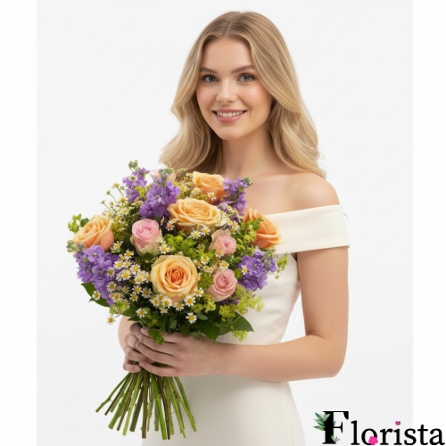 Pre-assembled bouquet of flowers Pastel Delight