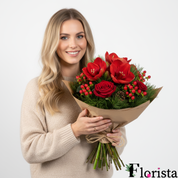 Blumenstrauß Weihnachtsbotschaft