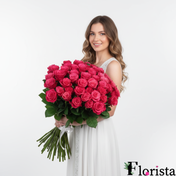 Букет із 51 рожевих троянд