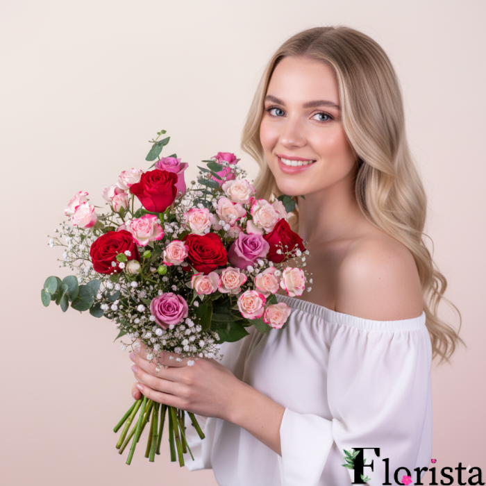Strauß wunderschöner Rosen