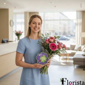 Букет Ренесанс та цукерки Мілка