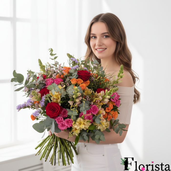 Assembled bouquet of flowers Festival of colors