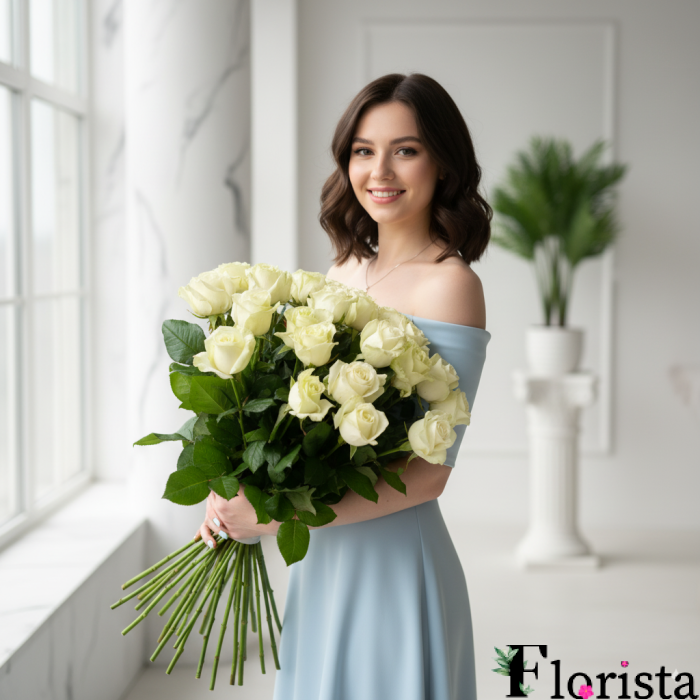 29 white roses