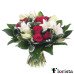 Rote Rosen und weiße Lilien