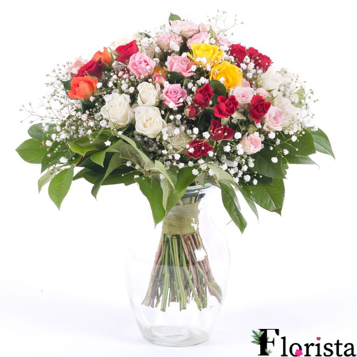 Fertig zusammengestellter Blumenstrauß Rose