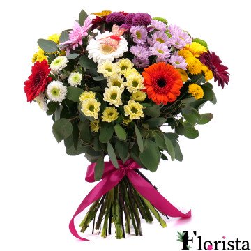 A bouquet of gerberas and chrysanthemums