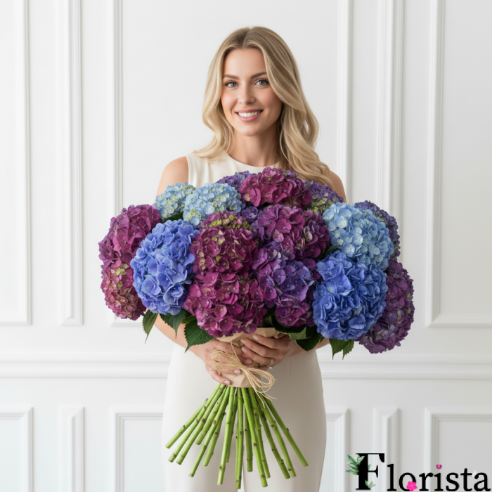 Букет квітів 30 гортензій