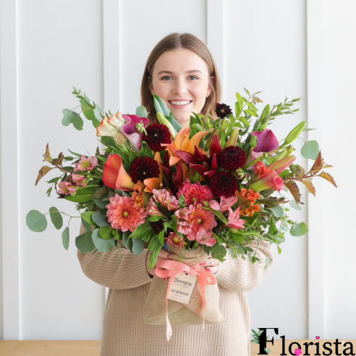 Збірний букет квітів глінтвейн