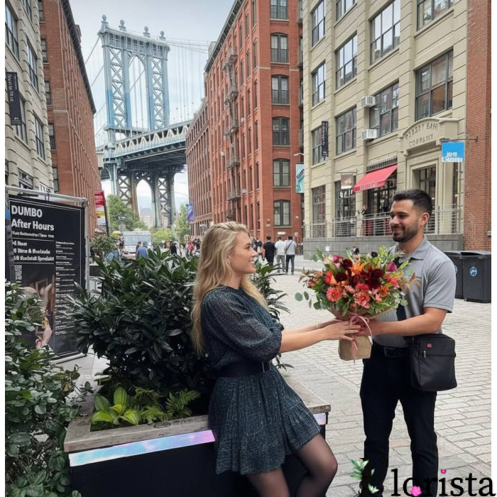 New York, USA – Blumenstrauß mit Glühweingeschmack