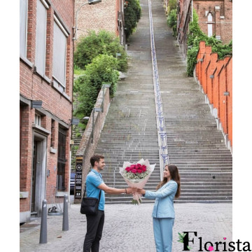 Льєж, Бельгія - Рожеві троянди з гіпсофілою