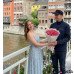Namur, Belgium - Bouquet Of 25 Pink Roses (60cm-70cm)