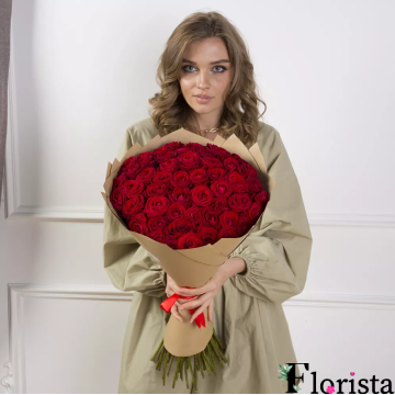 Букет із 51 червоних троянд
