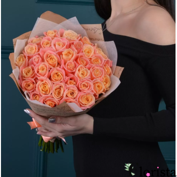 Букет із 41 помаранчевих троянд (50см)