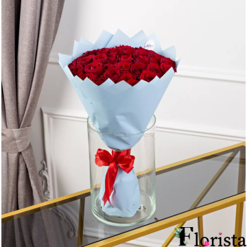 Букет із 33 Червоних Троянд (50см)