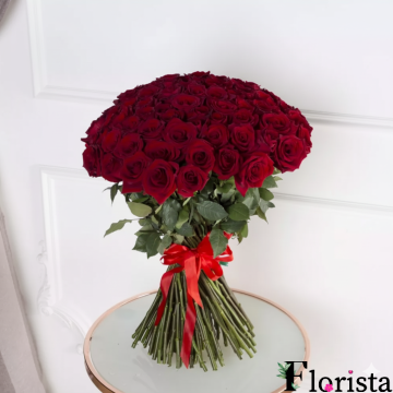 Букет Зі 101 Червоної Троянди (70см)