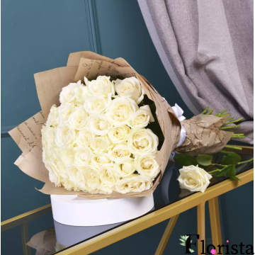 41 білих троянд  (40см)