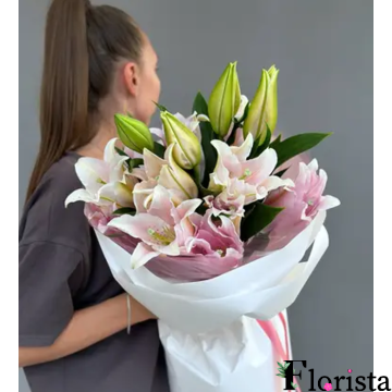 Букет рожевих лілій