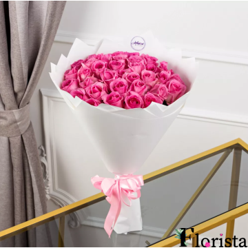 Букет із 41 рожевих троянд (50см)