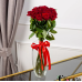 Букет із 19 червоних троянд (60см-70см)