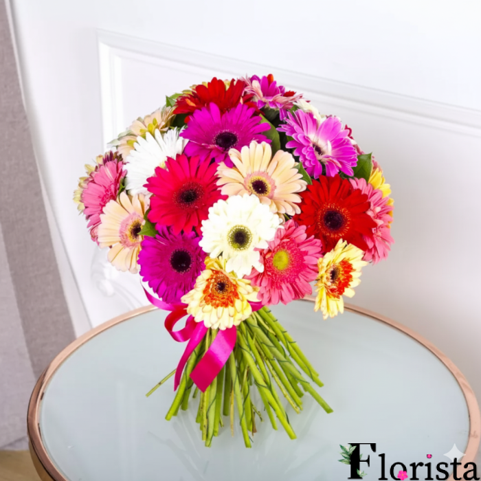 Букет різнокольорових гербер