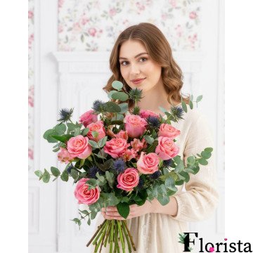 Збірний букет квітів Рожева мрія