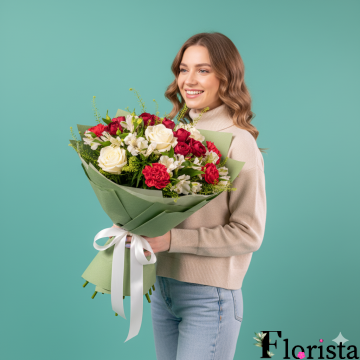 Bouquet of flowers Red and white beauty