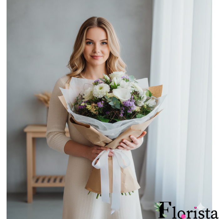 Zusammengestellter Blumenstrauß Einfach himmlisch
