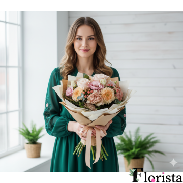 Zusammengestellter Blumenstrauß Aus tiefstem Herzen