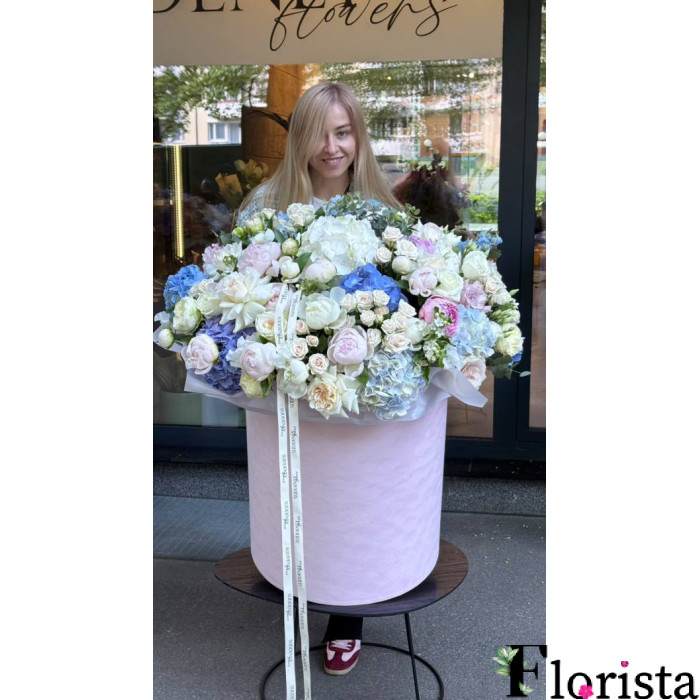 Berlin, Germany - assembled bouquet of flowers in a box